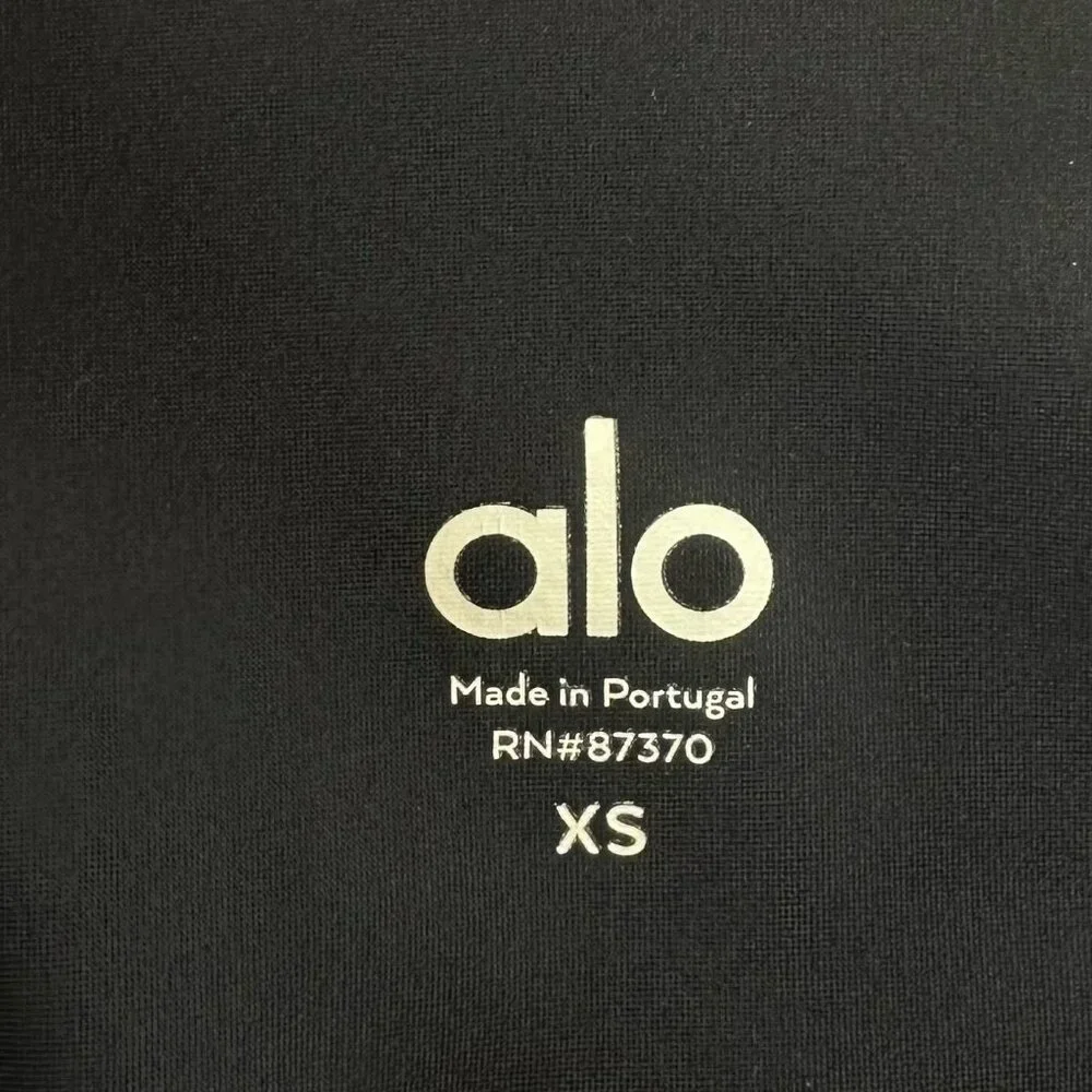 Alo Yoga Ripped Warrior Leggings XS High Rise Stretch Activewear Cut Out Black - Picture 12 of 12